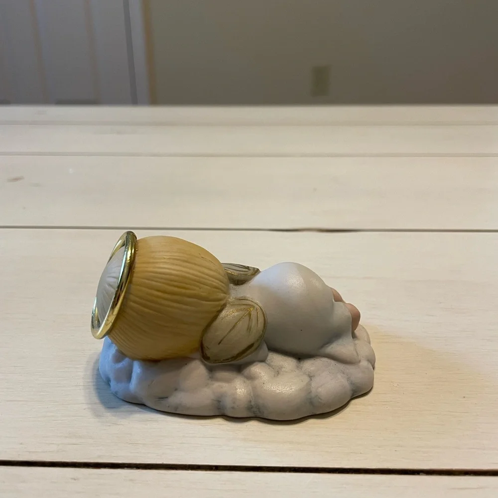 Vintage Porcelain Angel/Girl Figurine Set - With Gold  Accents (set of 3)